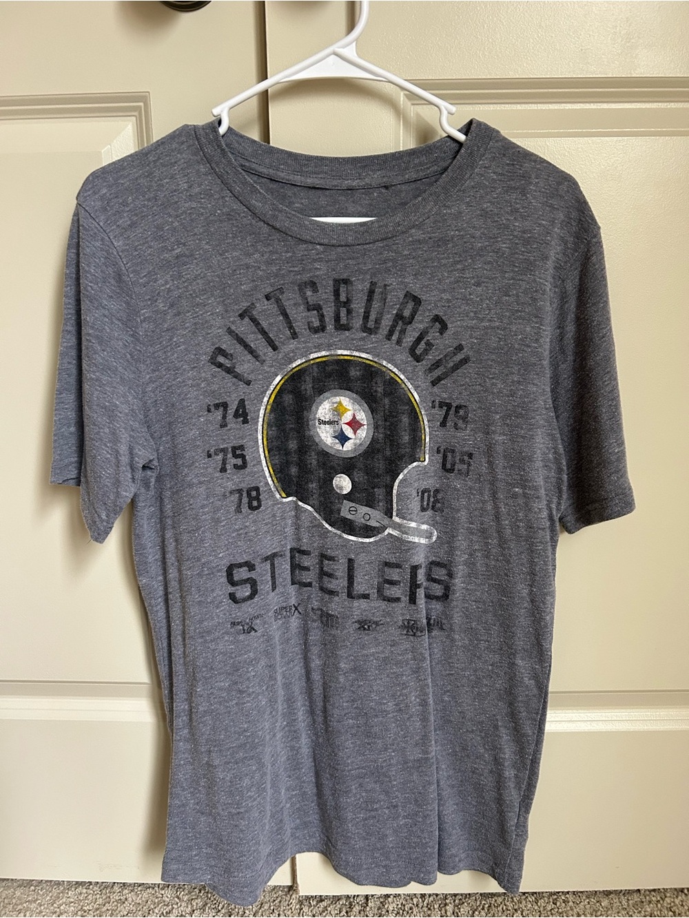 NFL Black Heather Crewneck Tee with NFL Logo